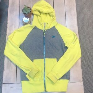 Women’s Medium Nike Yellow and Grey Hoodie